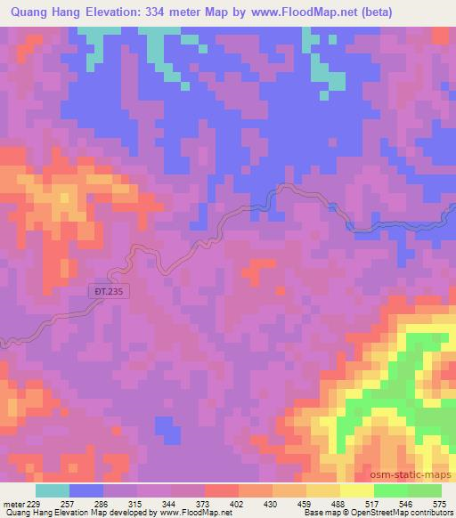 Quang Hang,Vietnam Elevation Map