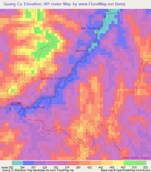 Quang Cu,Vietnam Elevation Map