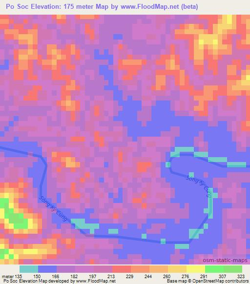 Po Soc,Vietnam Elevation Map