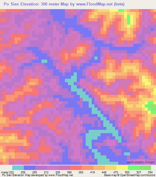 Po Sien,Vietnam Elevation Map