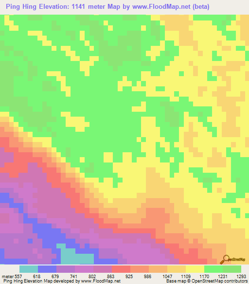 Ping Hing,Vietnam Elevation Map