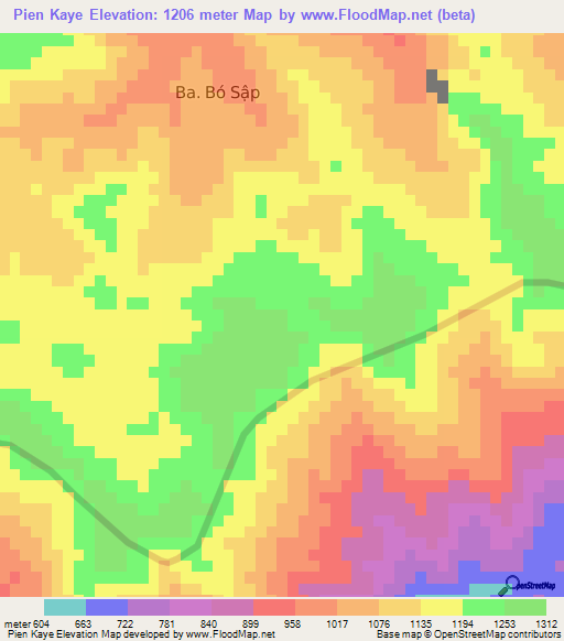 Pien Kaye,Vietnam Elevation Map