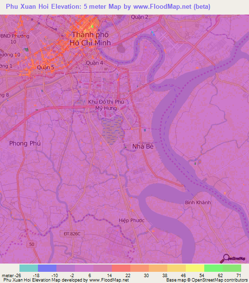 Phu Xuan Hoi,Vietnam Elevation Map