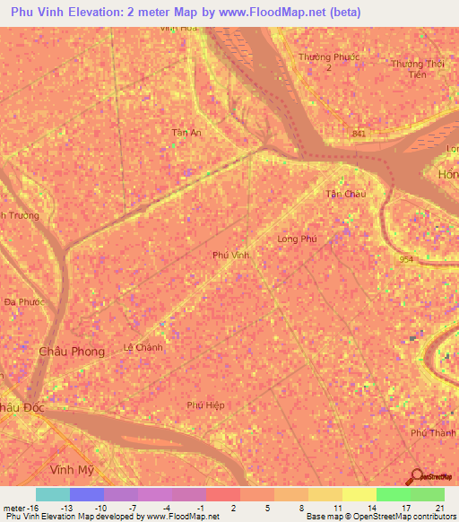 Phu Vinh,Vietnam Elevation Map