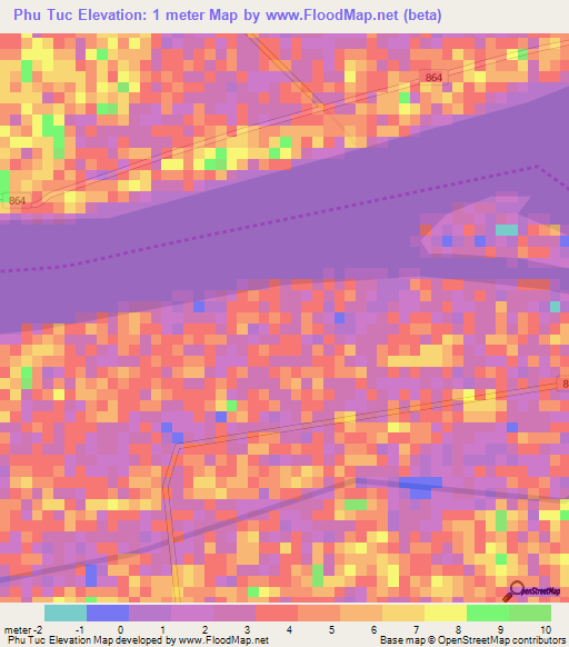 Phu Tuc,Vietnam Elevation Map