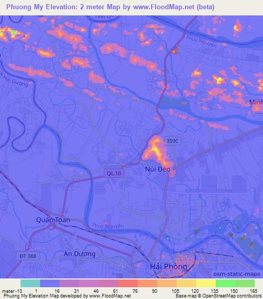 Phuong My,Vietnam Elevation Map