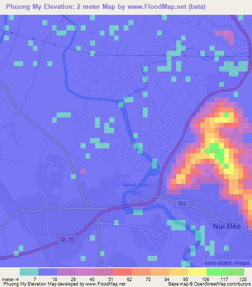 Phuong My,Vietnam Elevation Map
