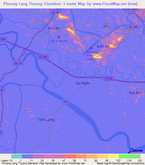 Phuong Lang Thuong,Vietnam Elevation Map