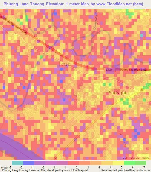 Phuong Lang Thuong,Vietnam Elevation Map