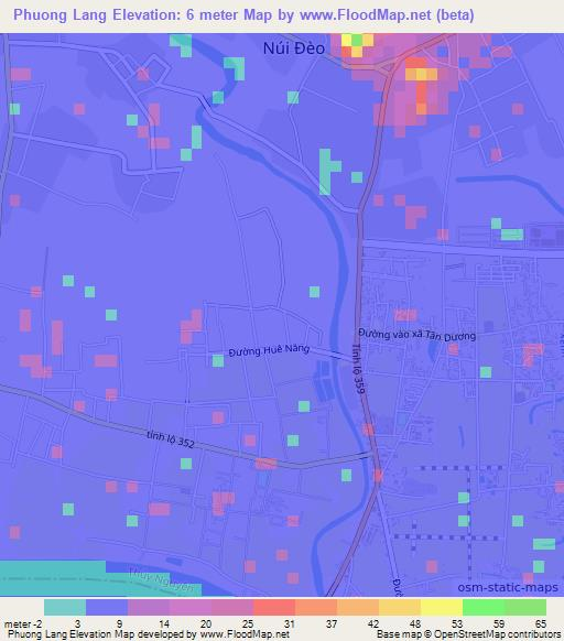 Phuong Lang,Vietnam Elevation Map