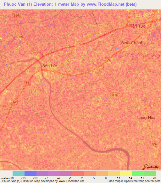 Phuoc Van (1),Vietnam Elevation Map