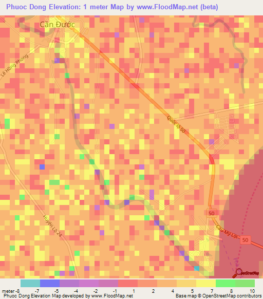 Phuoc Dong,Vietnam Elevation Map