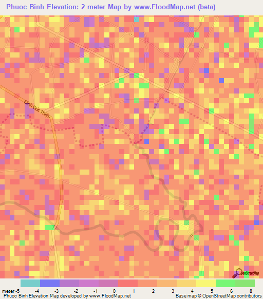 Phuoc Binh,Vietnam Elevation Map