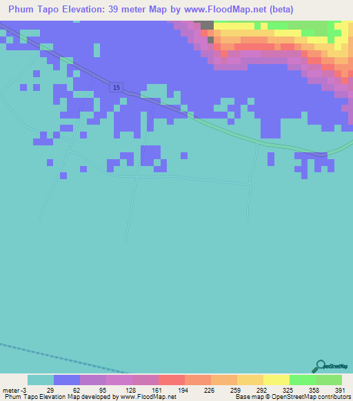 Phum Tapo,Vietnam Elevation Map