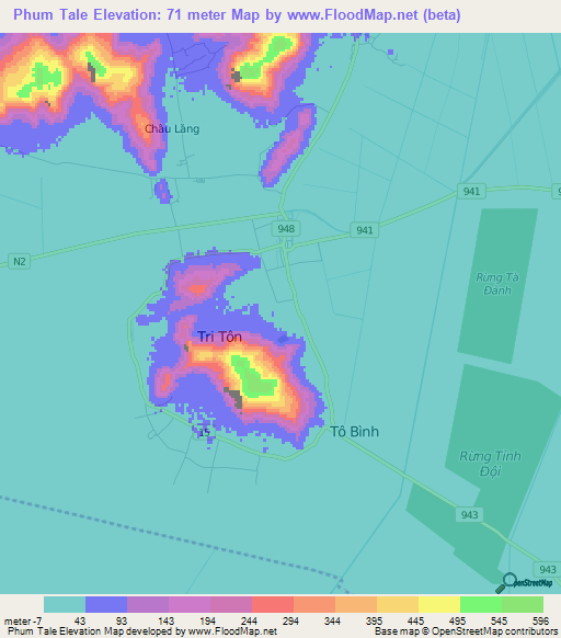 Phum Tale,Vietnam Elevation Map