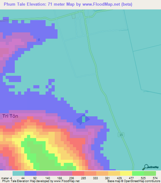 Phum Tale,Vietnam Elevation Map