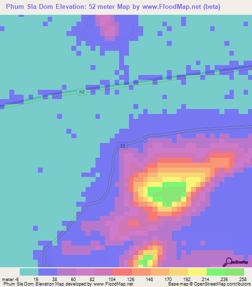 Phum Sla Dom,Vietnam Elevation Map