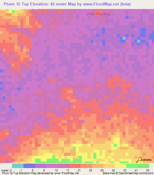 Phum Si Tup,Vietnam Elevation Map