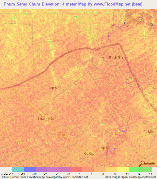 Phum Sema Chum,Vietnam Elevation Map