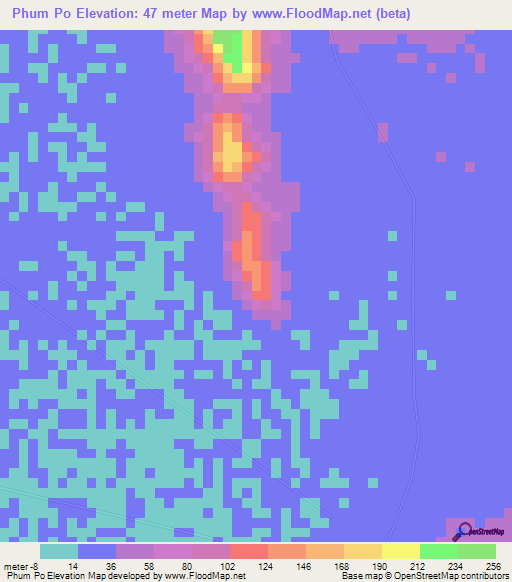 Phum Po,Vietnam Elevation Map