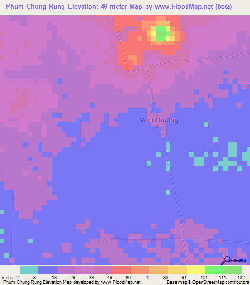 Phum Chung Rung,Vietnam Elevation Map