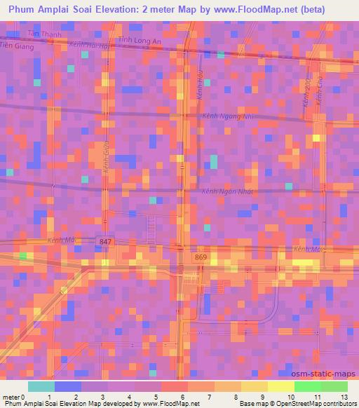 Phum Amplai Soai,Vietnam Elevation Map