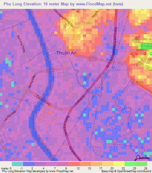 Phu Long,Vietnam Elevation Map