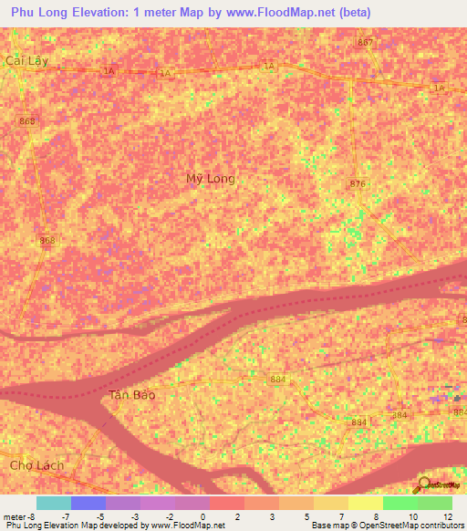 Phu Long,Vietnam Elevation Map