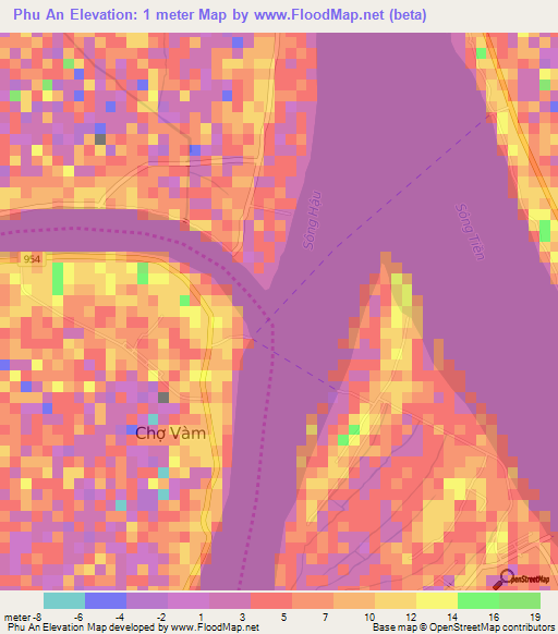 Phu An,Vietnam Elevation Map