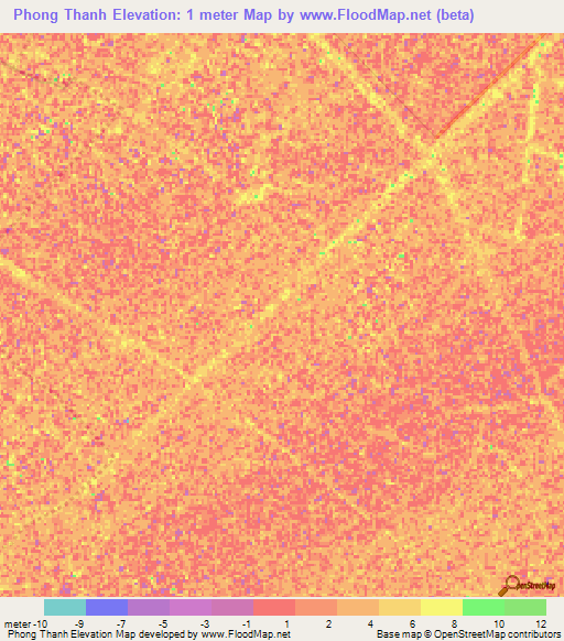 Phong Thanh,Vietnam Elevation Map