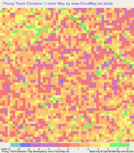 Phong Thanh,Vietnam Elevation Map