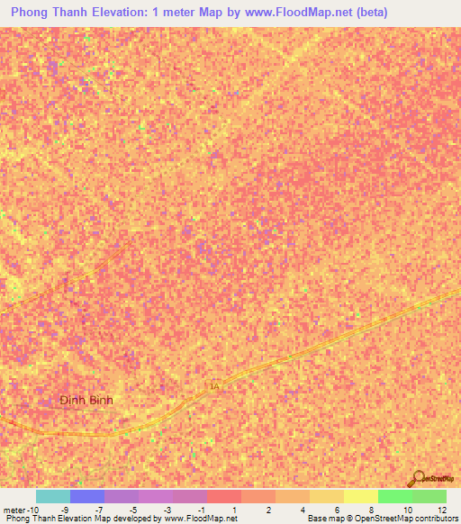 Phong Thanh,Vietnam Elevation Map