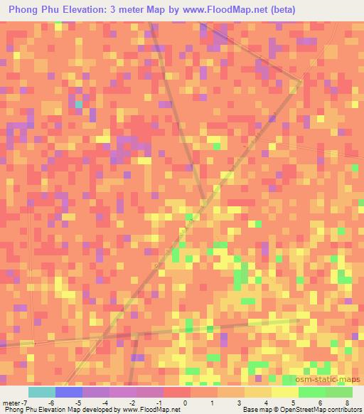 Phong Phu,Vietnam Elevation Map