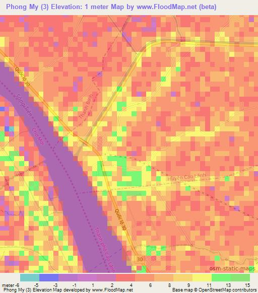 Phong My (3),Vietnam Elevation Map