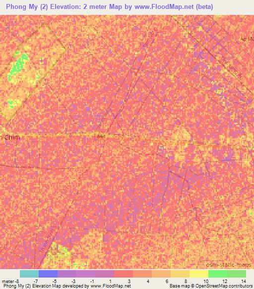 Phong My (2),Vietnam Elevation Map