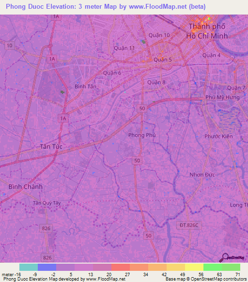 Phong Duoc,Vietnam Elevation Map