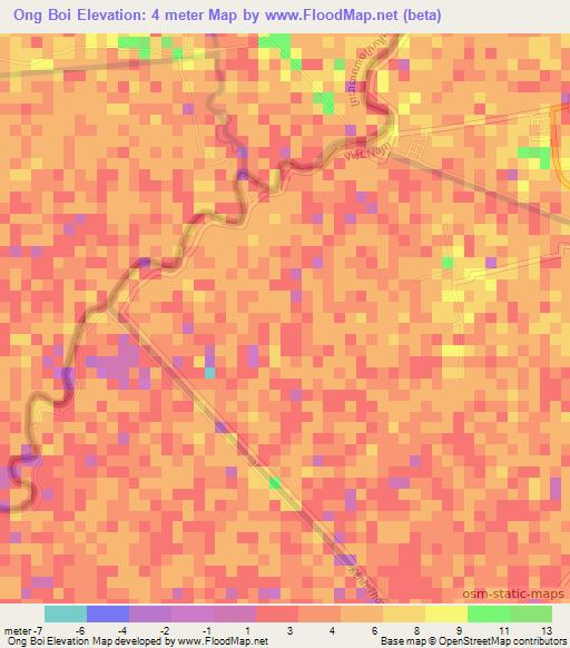 Ong Boi,Vietnam Elevation Map