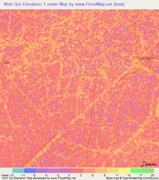 Ninh Qui,Vietnam Elevation Map