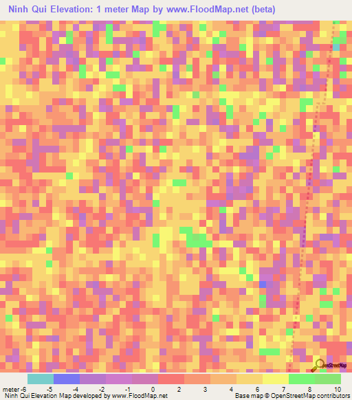 Ninh Qui,Vietnam Elevation Map