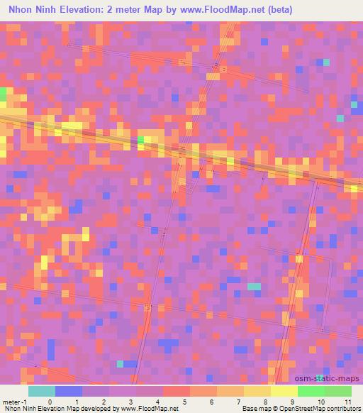 Nhon Ninh,Vietnam Elevation Map