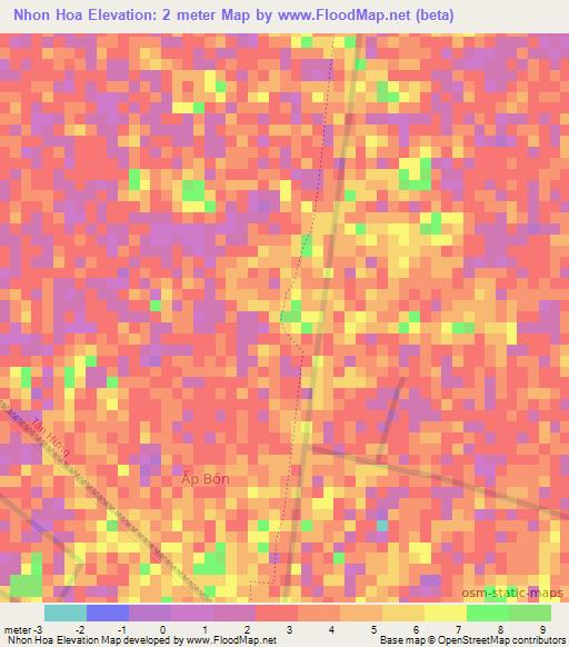 Nhon Hoa,Vietnam Elevation Map