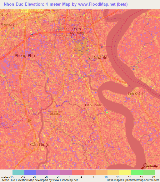 Nhon Duc,Vietnam Elevation Map