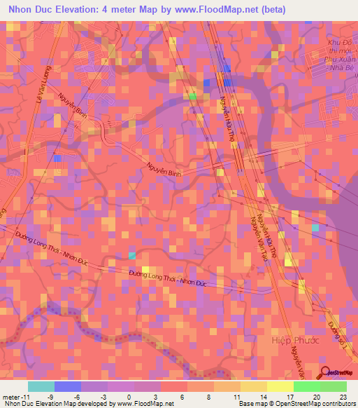 Nhon Duc,Vietnam Elevation Map