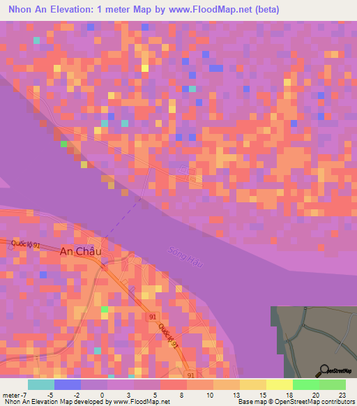 Nhon An,Vietnam Elevation Map