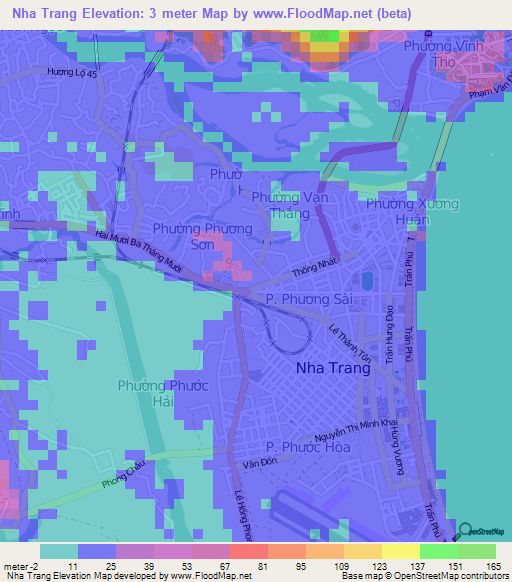 Nha Trang,Vietnam Elevation Map