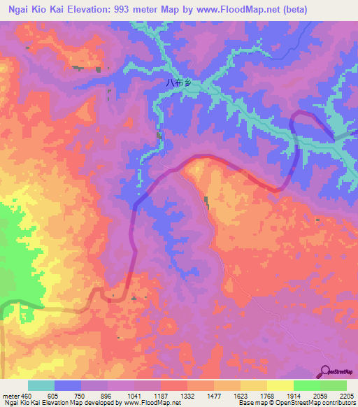 Ngai Kio Kai,Vietnam Elevation Map