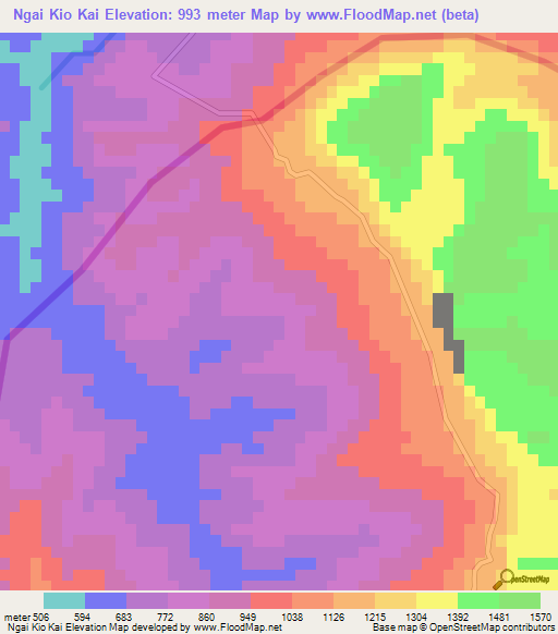 Ngai Kio Kai,Vietnam Elevation Map