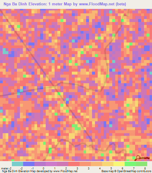 Nga Ba Dinh,Vietnam Elevation Map