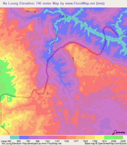 Na Loung,Vietnam Elevation Map