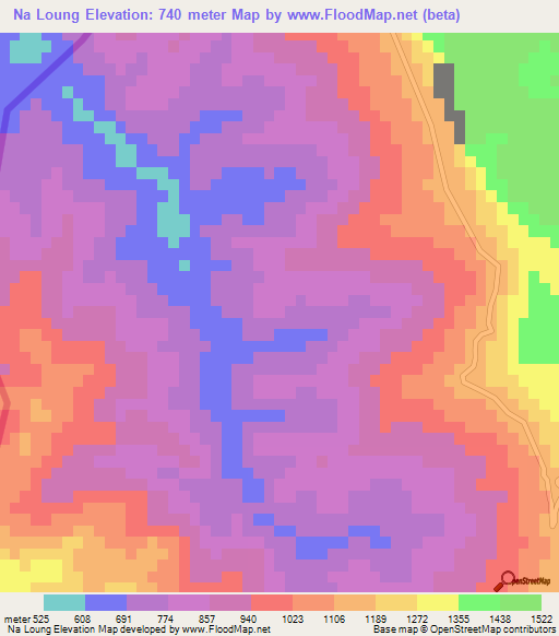 Na Loung,Vietnam Elevation Map